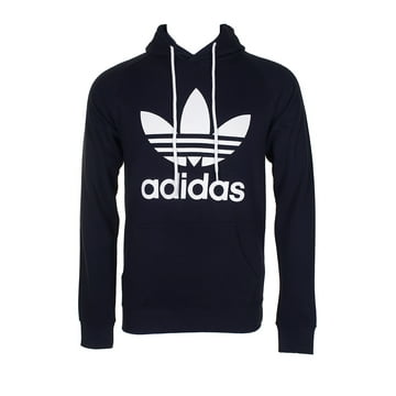 Adidas Men's Trefoil Logo Graphic Pullover Hoodie Black