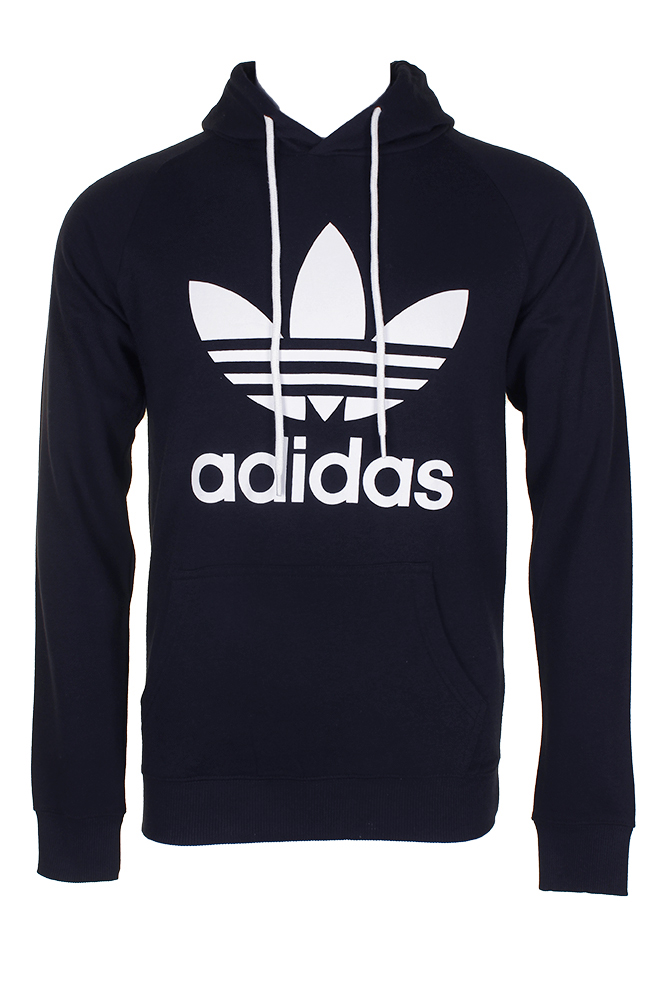 Adidas Men's Trefoil Logo Graphic Pullover Hoodie Black photo 1