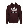 thumbnail image 1 of Adidas Men's Trefoil Logo Graphic Pouch Pocket Pullover Hoodie Burgundy L, 1 of 29