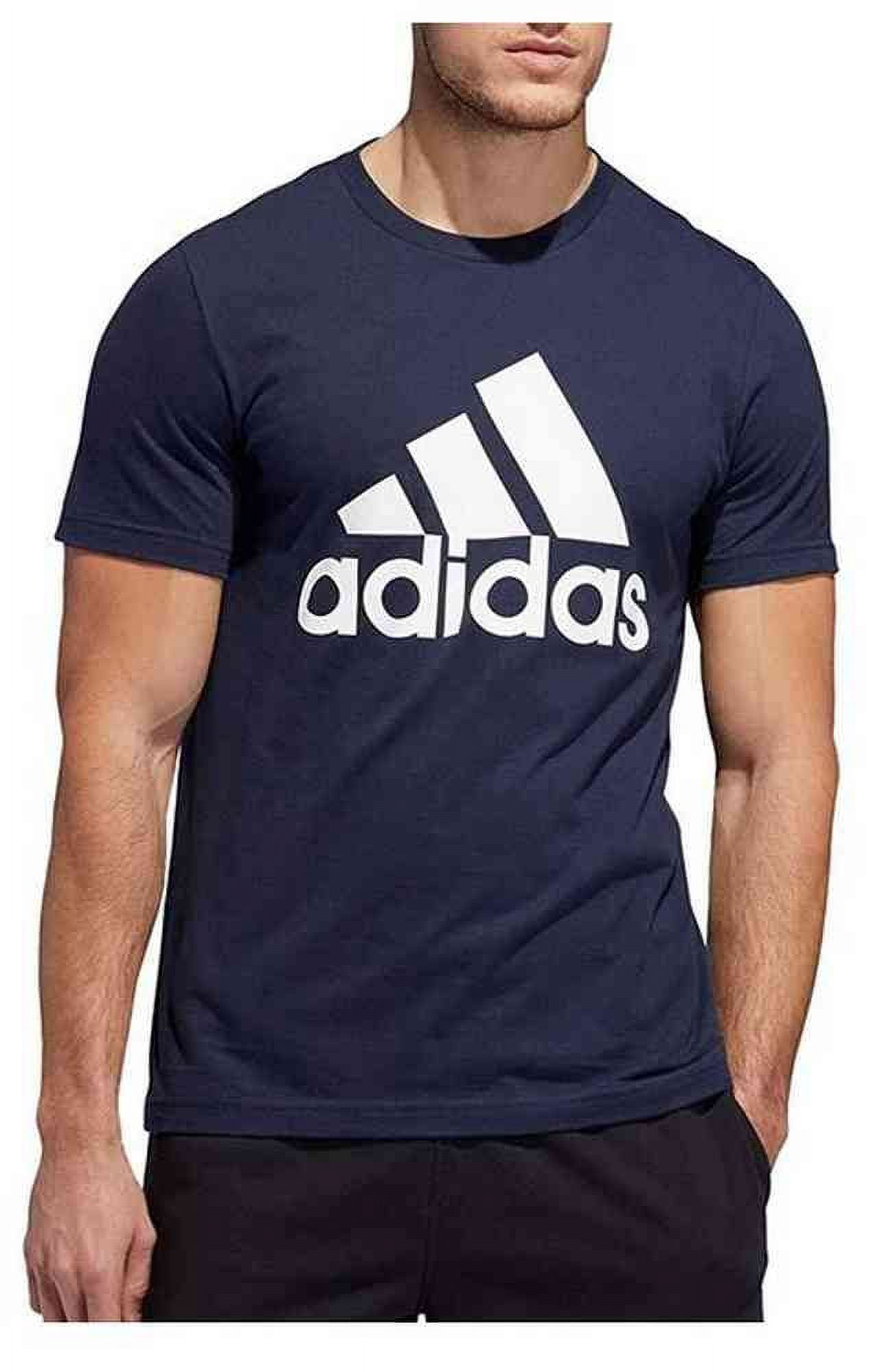 Adidas Men's Ultimate Badge of Sport Liquid Tee T-Shirt Athletic (Navy-XL)