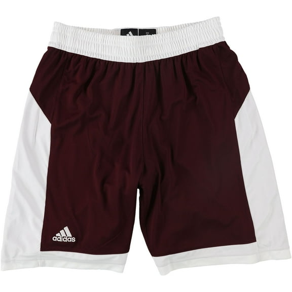 Adidas Mens 2-Tone Athletic Workout Shorts, Red, Large