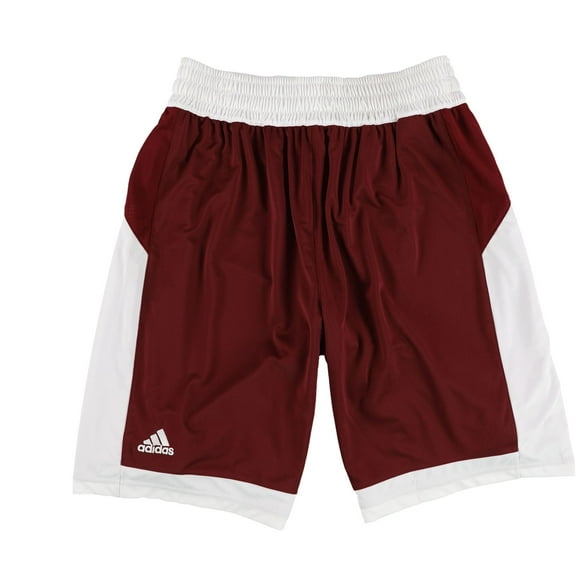 Adidas Mens 2-Tone Athletic Workout Shorts, Red, X-Large