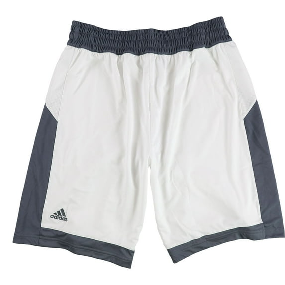 Adidas Mens 2-Tone Athletic Workout Shorts, White, Large
