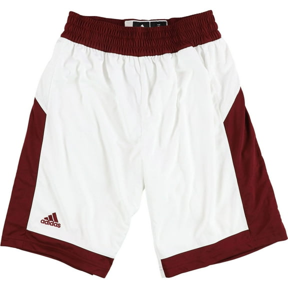 Adidas Mens 2-Tone Athletic Workout Shorts, White, Small