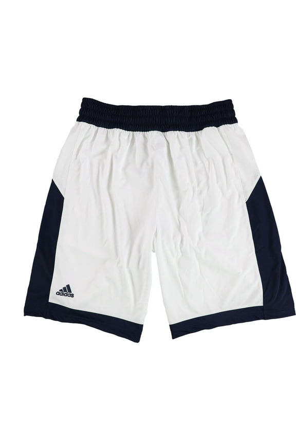 Mens 2-Tone Athletic Workout Shorts, White, X-Large