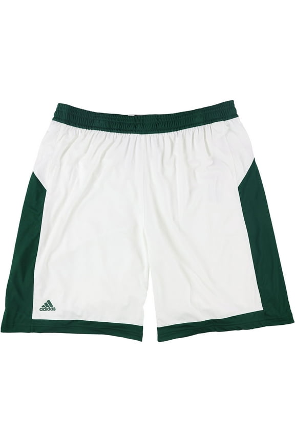 Mens 2-Tone Athletic Workout Shorts, White, X-Large