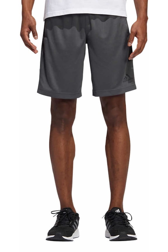 Mens 3 Stripe Shorts with Zipper Pockets (Grey  3X-Large)