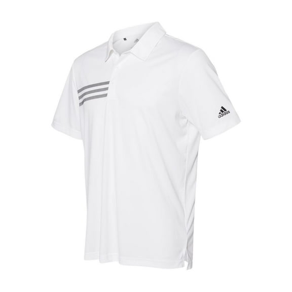 Adidas Mens 3-Stripes Chest Polo, 4XL, White/Black