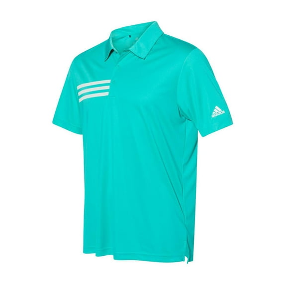 Adidas Mens 3-Stripes Chest Polo, M, Hi-Res Aqua/White
