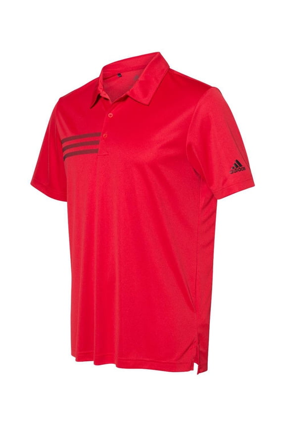 Mens 3-Stripes Chest Polo, S, Collegiate Red/Black