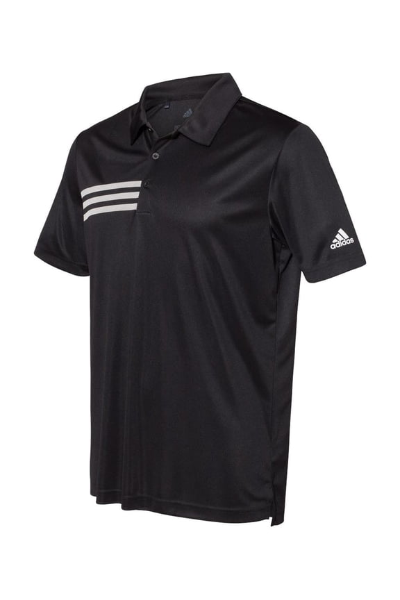 Mens 3-Stripes Chest Polo, XL, Black/White