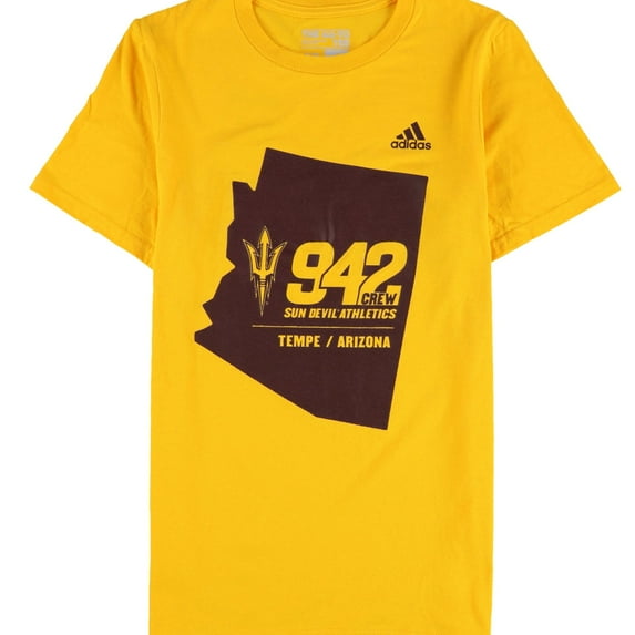 Adidas Mens 942 Crew Curtain of Distraction Graphic T-Shirt, Yellow, Large