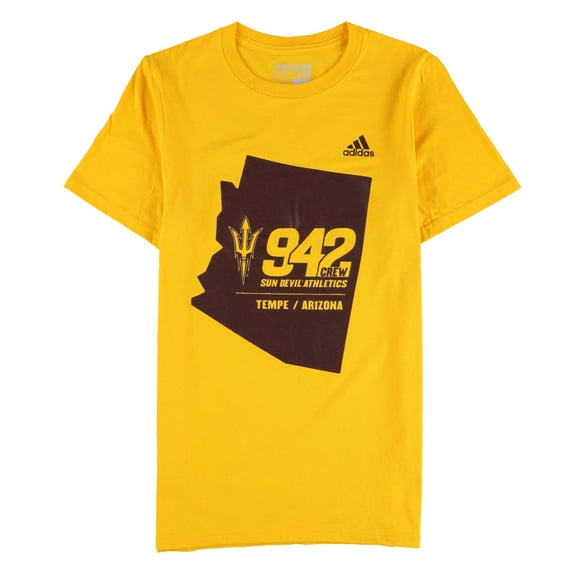 Adidas Mens 942 Crew Curtain of Distraction Graphic T-Shirt, Yellow, Small