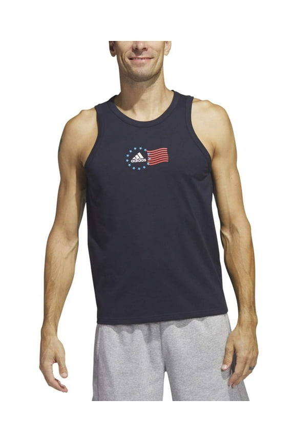 Men's American Flag Tank Top Shirt Legend Ink Blue Medium