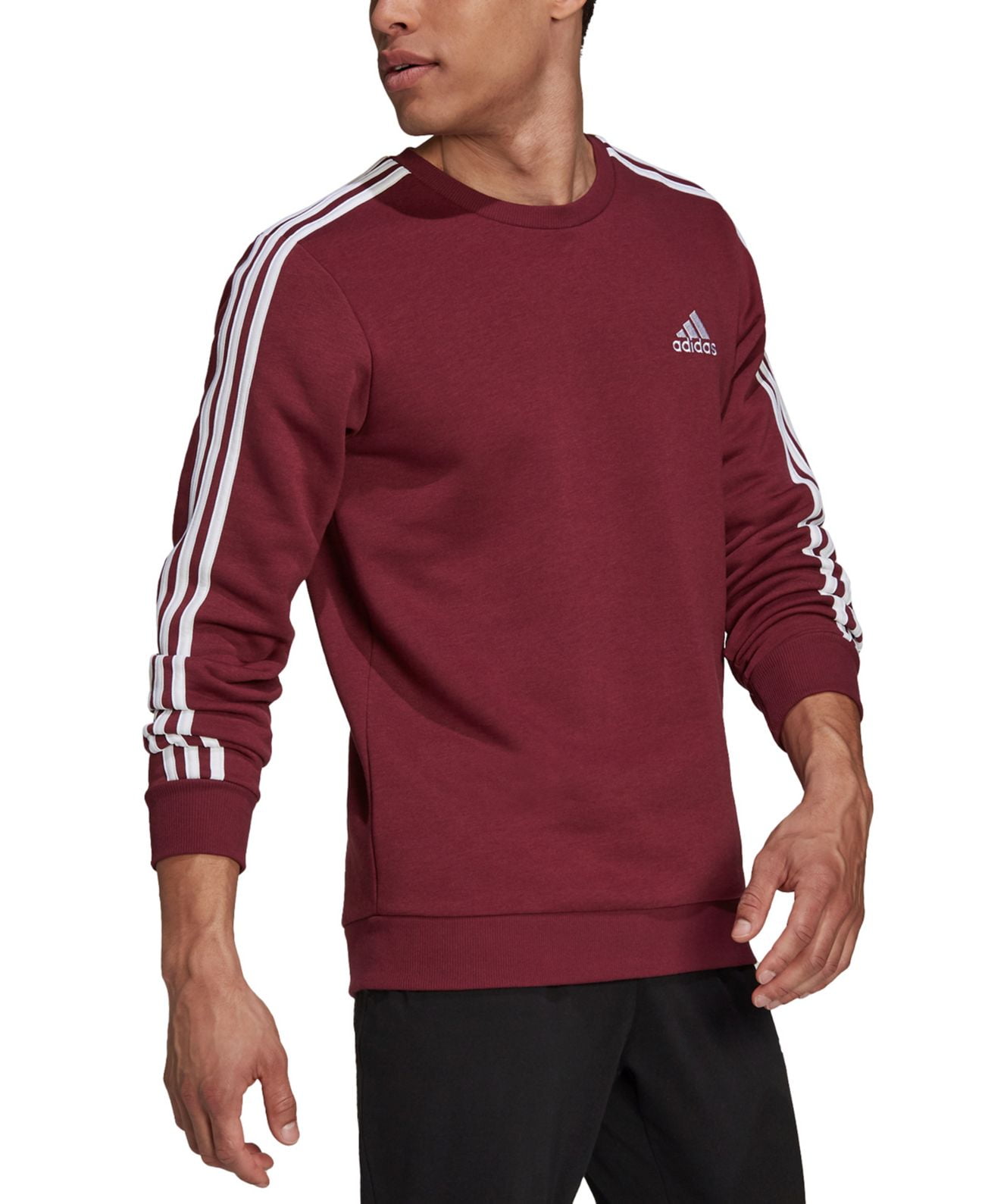 Adidas Mens Crewneck Logo Sweatshirts Victory Crimson/ White, XX-Large