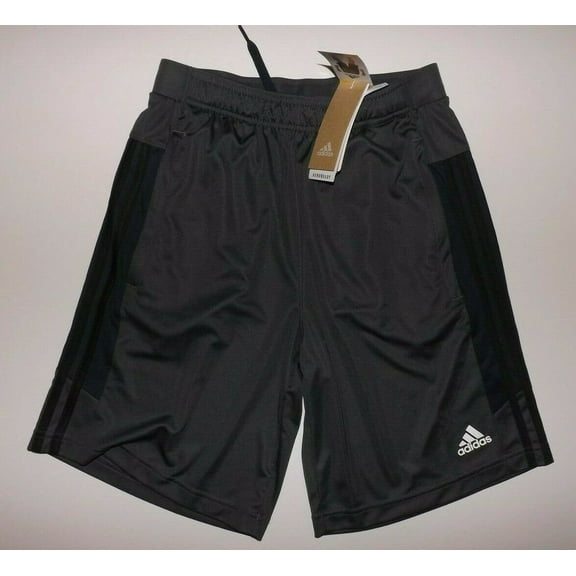 Adidas Mens Gray Black Blue Athletic POL 3S Shorts NWT MENS S Small