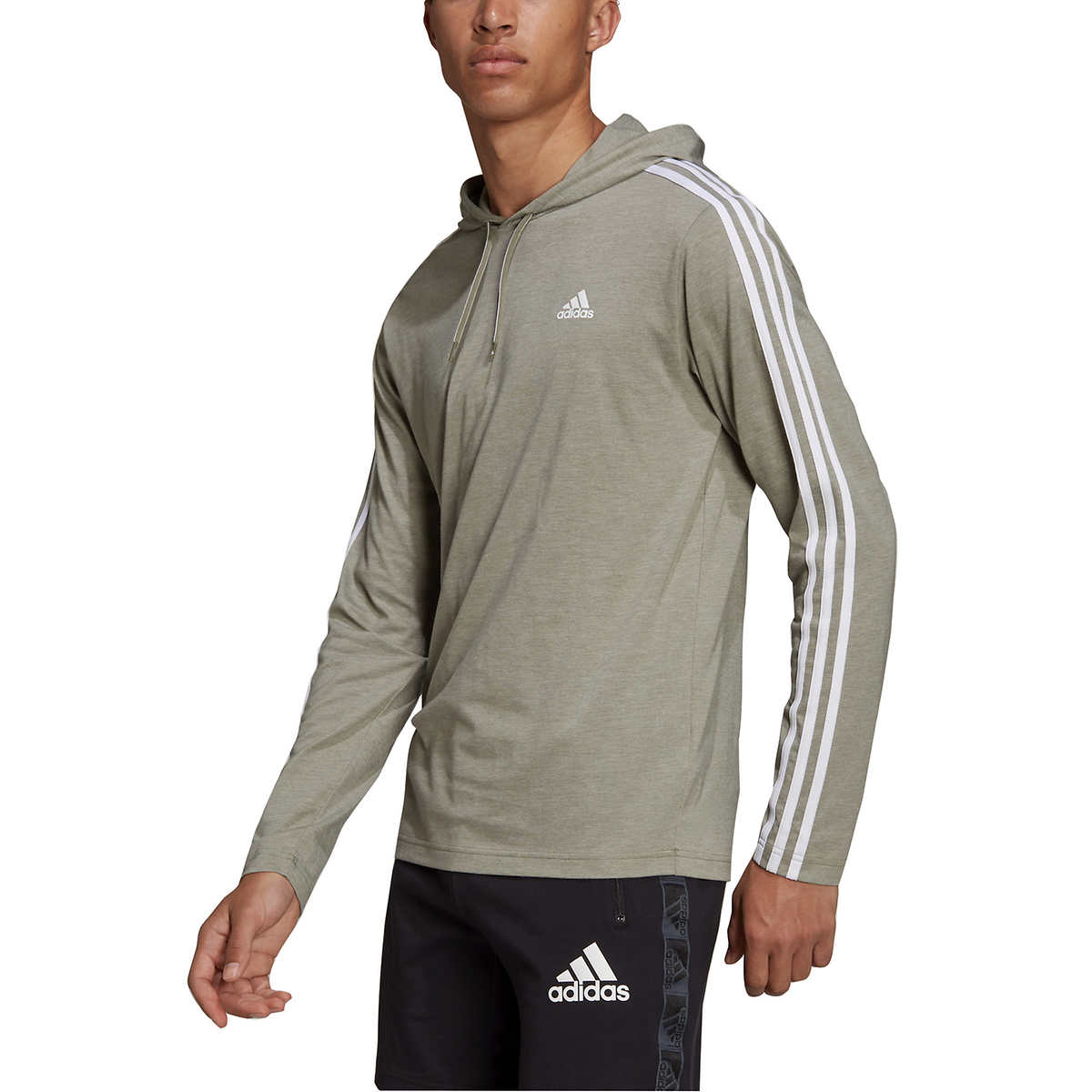Sudadera con capucha tipo playera ligera para hombre Adidas (Oliva Heather, Chica)