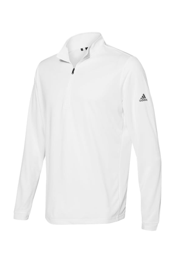 Mens Lightweight Quarter-Zip Pullover, S, White