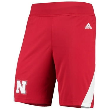 Adidas Mens Nebraska Athletic Workout Shorts, Red, Medium
