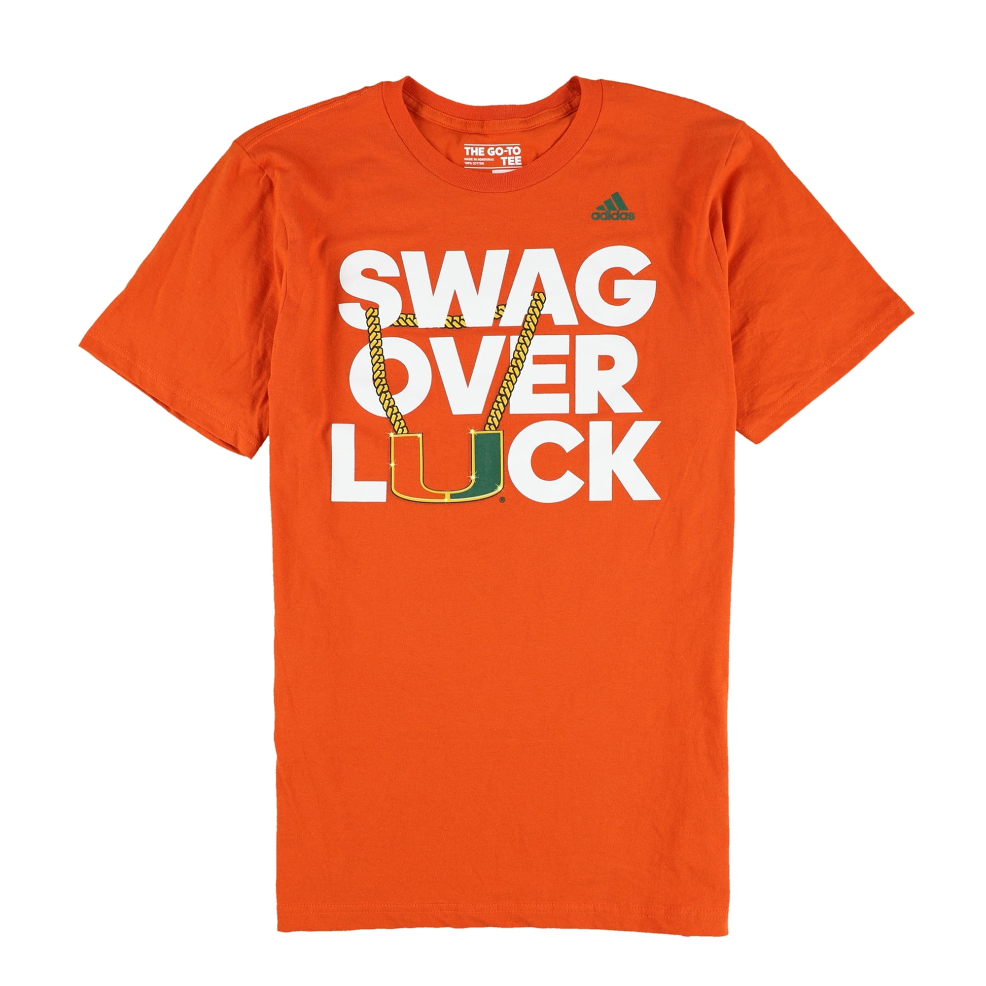 Mens Swag Over Luck Graphic T-Shirt, Orange, Medium