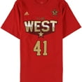 thumbnail image 1 of Adidas Mens The West 41 Nowitzki Graphic T-Shirt, Red, Small, 1 of 2