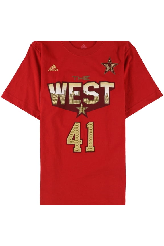 Mens The West 41 Nowitzki Graphic T-Shirt, Red, Small