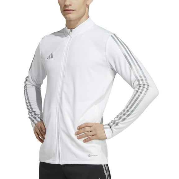 Adidas Mens Tiro 23 Reflective Zip Front Training Jacket White Silver Medium