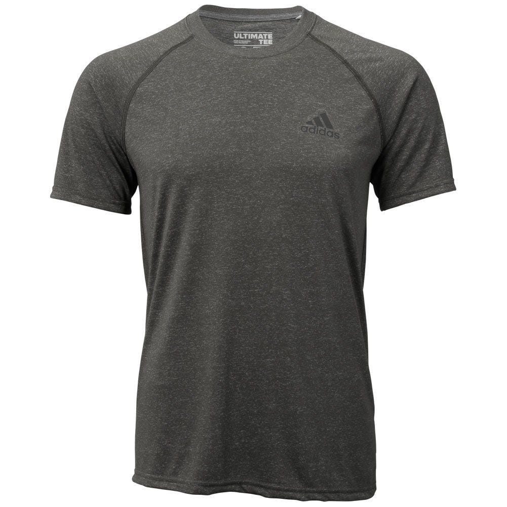 Adidas Mens Ultimate Short Sleeve Tee Shirt (Dark Grey Heather, Small)
