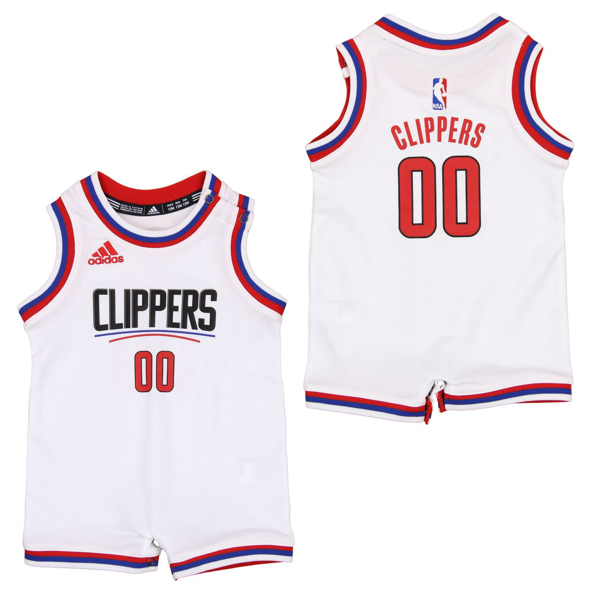 Adidas NBA Infants Los Angeles Clippers #00 Home Jersey Romper, White 