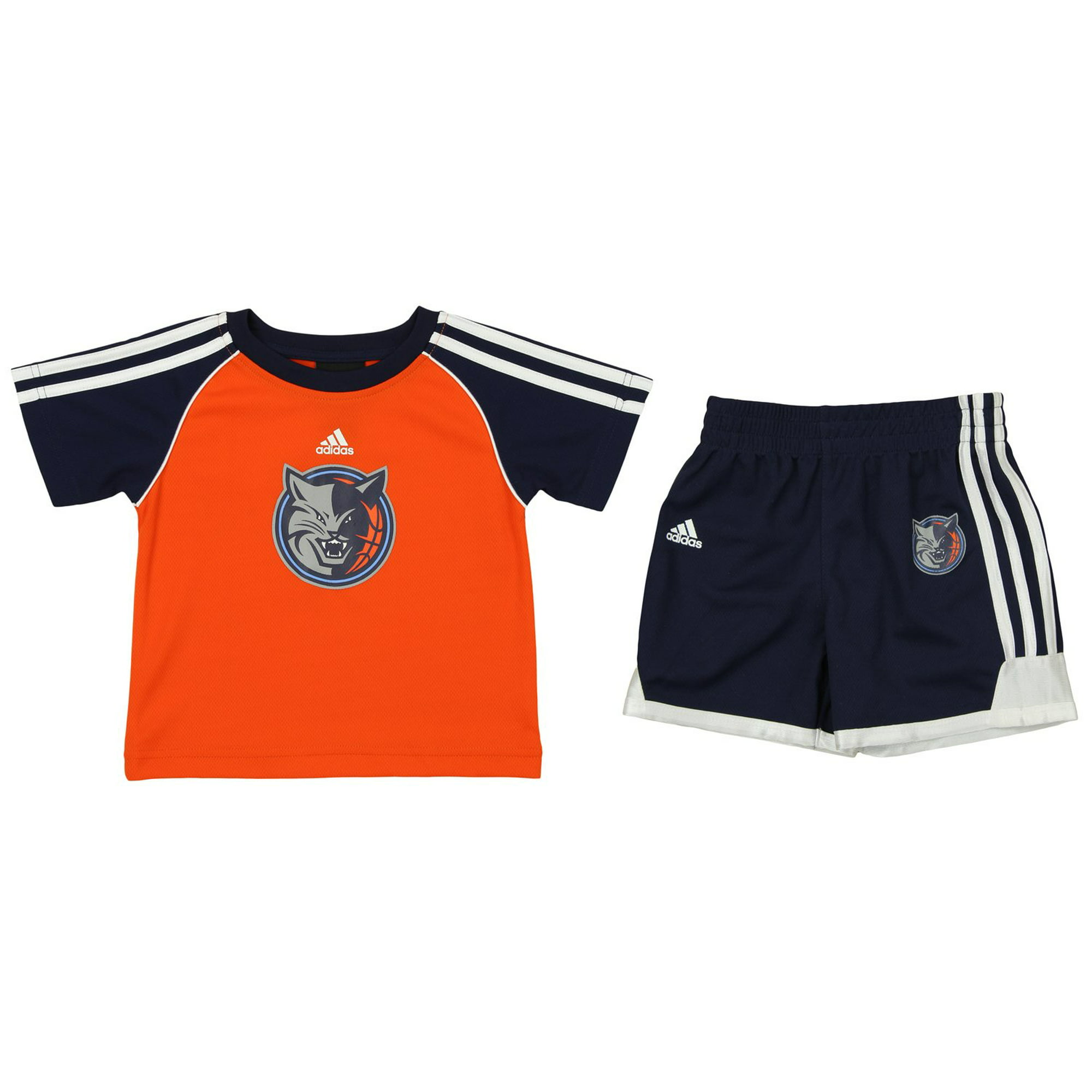 Adidas NBA Toddlers Charlotte Bobcats Short Sleeve Tee and Shorts Set, Orange - 2T