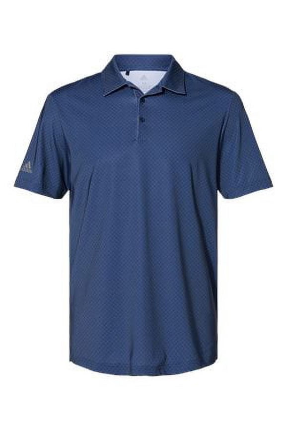 - Diamond Dot Print Polo - A498 - Navy Blue/ White/ Grey Three - Size: 3XL