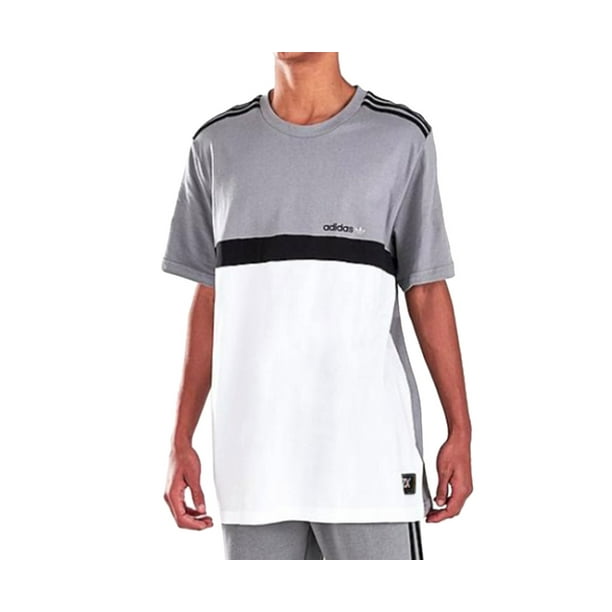 Adidas Men s Originals Nutasca Short Sleeve T Shirt in Grey Grey Three Size 2X Large Cotton Polyester Fleece