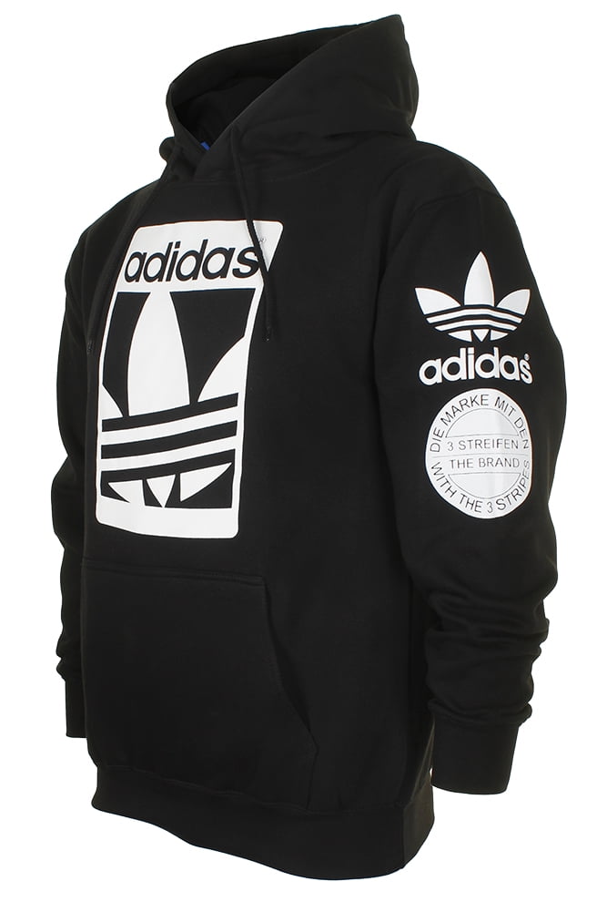 Original Trefoil Graphic Black Pullover Hooded Sweatshirts (Men's), Size M