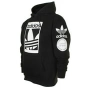 Adidas Original Trefoil Graphic Black Pullover Hooded Sweatshirts Mens, Size M