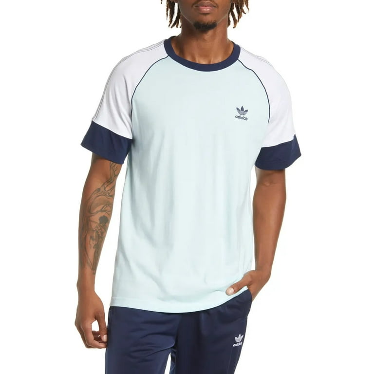Adidas Originals BLUE/WHITE/ Men\'s Superstar Large Tee, Short US NAVY Sleeve