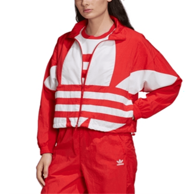 Red and white adidas track jacket shop