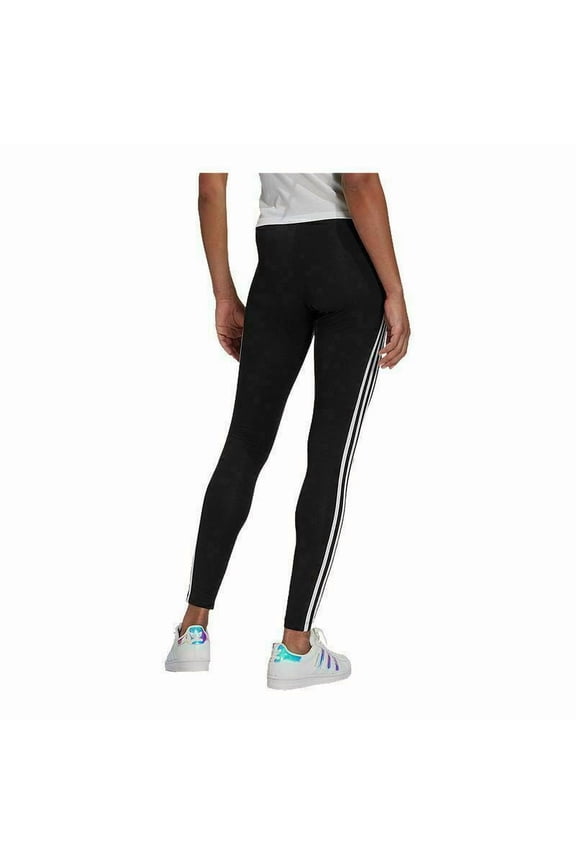 Originals H09426 Women Black Cotton Pull On Classic 3-Stripes Tights AC84 (Regular,S)