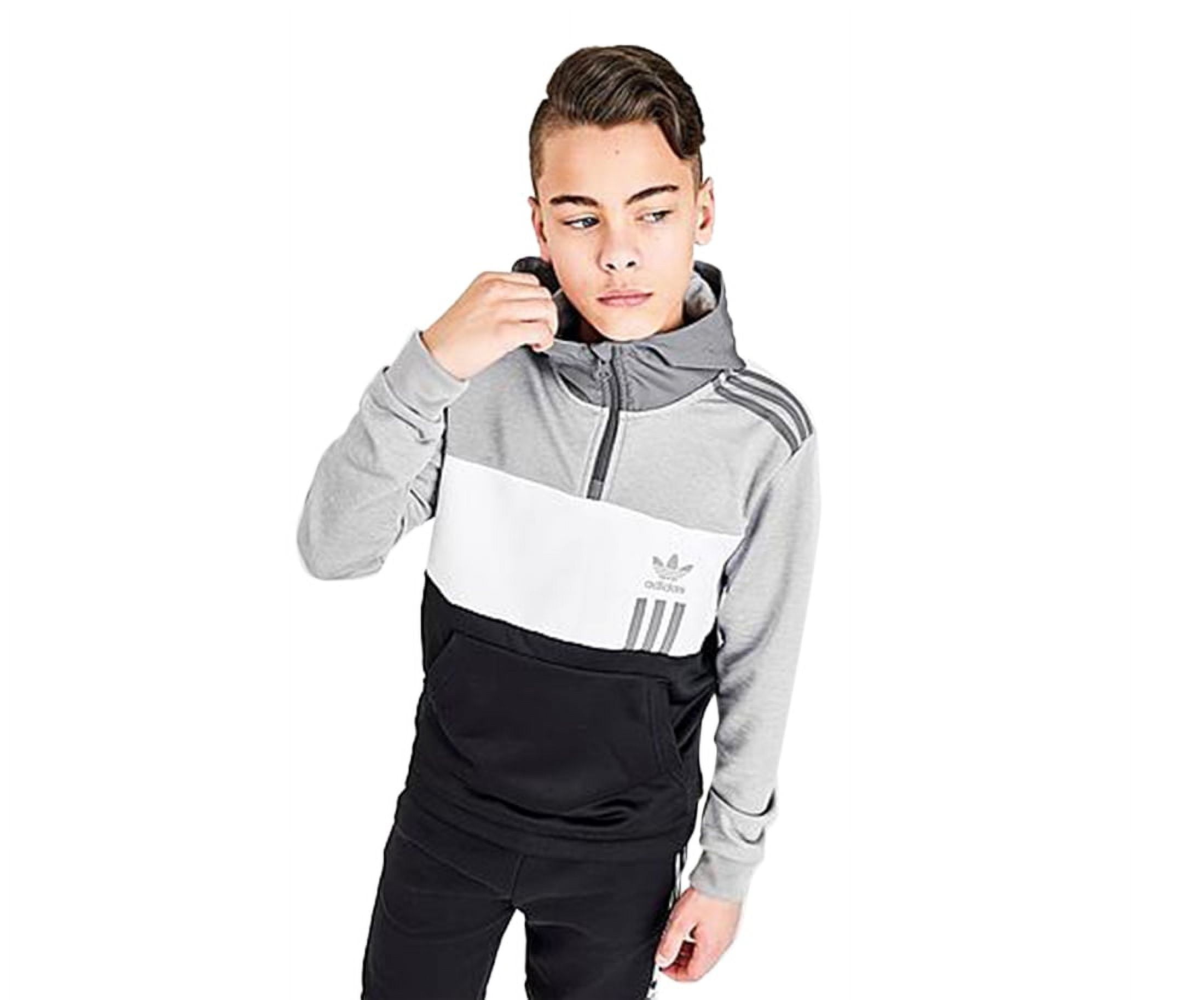Adidas originals grey zip hoodie hotsell