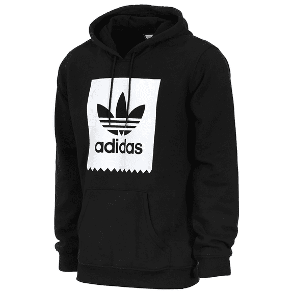 Adidas Originals Men's Blackbird Trefoil Graphic Pocket Pullover Hoodie Black L