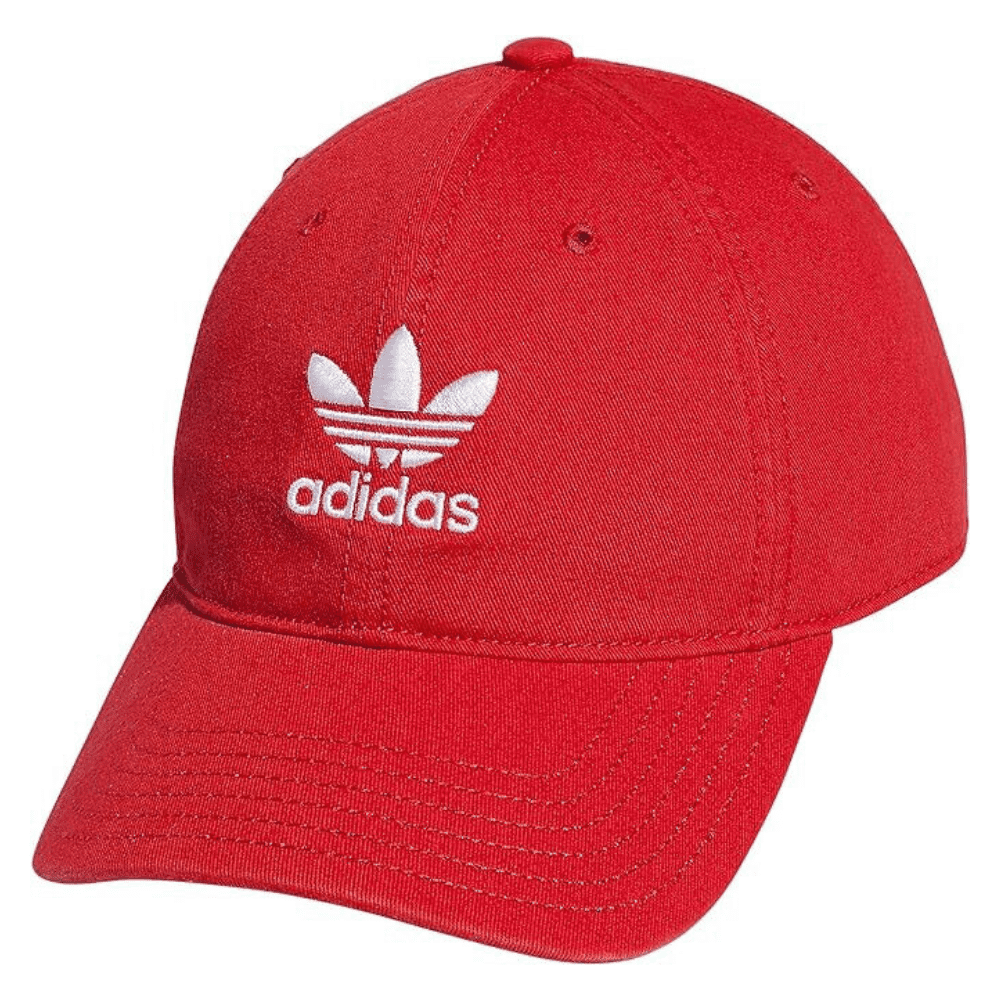 Adidas Originals Men's Relaxed Fit Strapback Hat, Vivid Red/White