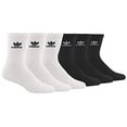 thumbnail image 1 of adidas Originals Men's Trefoil Crew Socks (6-Pair), White/Black Black/White, Large, (Shoe Size 6-12), 1 of 5