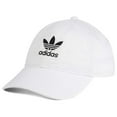 thumbnail image 1 of Adidas Originals Relaxed Baseball Mens Hats Size OS, Color: White/Black, 1 of 7