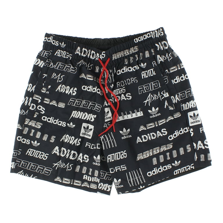 Adidas Originals Sticker Reverse Swim Mens Active Shorts Size L Color Black White