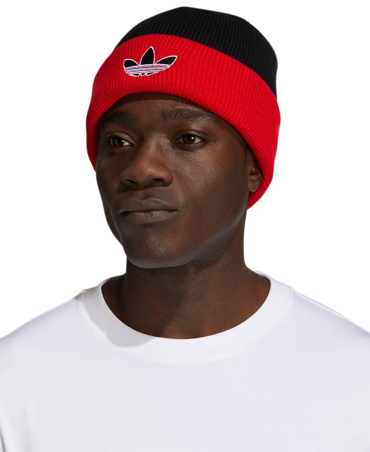 Adidas Originals Sunday Cuffed Beanie Hat in Red/Black Adidas Originals Sunday Cuffed Beanie Hat in Red/Black