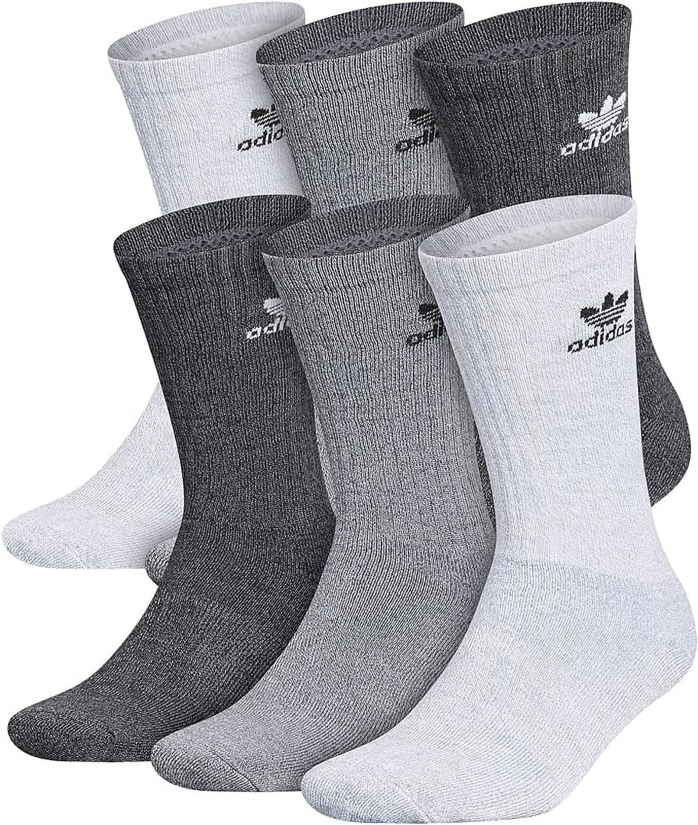 Adidas Originals Trefoil (6-Pair) Crew Sock, Color Grey/Onix Grey/Black