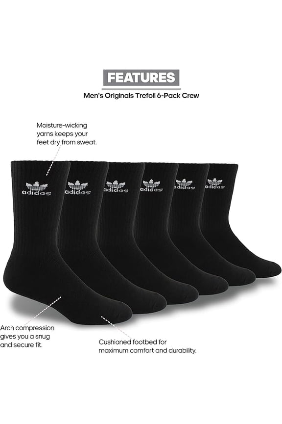 Men's Athletic 6-Pack Crew Socks