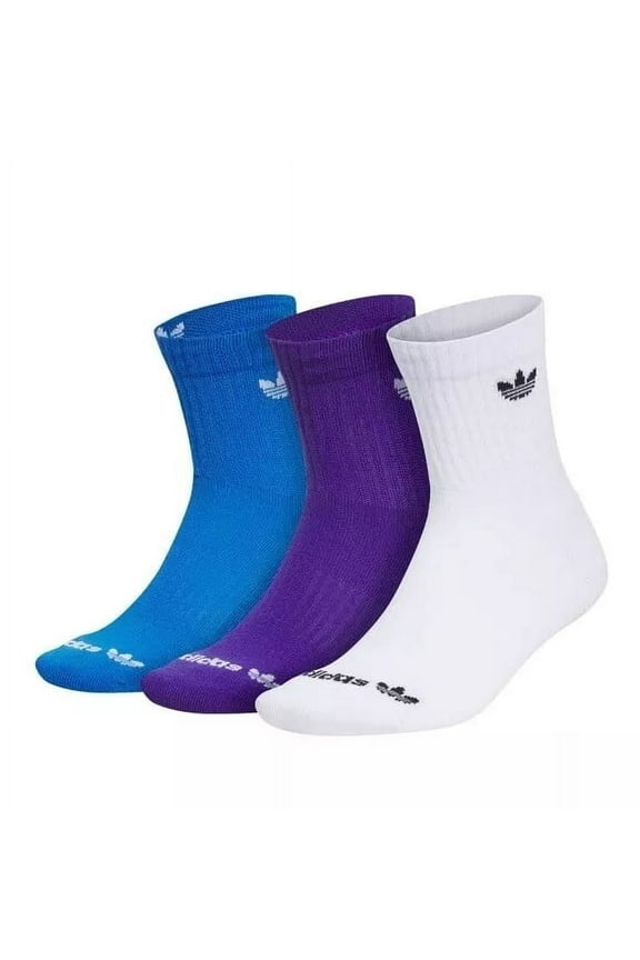 Originals Trefoil Socks Mens 3 Pair Medium High Quarter Bright Multicolor