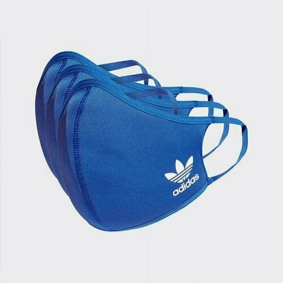 Adidas Originals Unisex Face Covers Facemasks 3-Pack, Blue Bird, Size S, H32392
