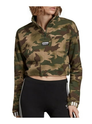 Adidas originals women's vocal camo crop 1⁄2 zip pullover on sale