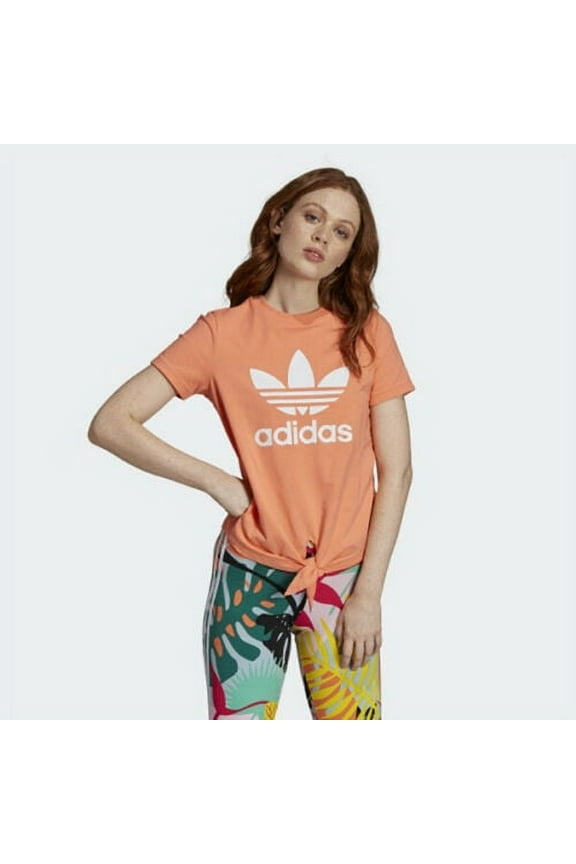 Originals Women's Knotted Trefoil Tee Bliss Coral FH8000